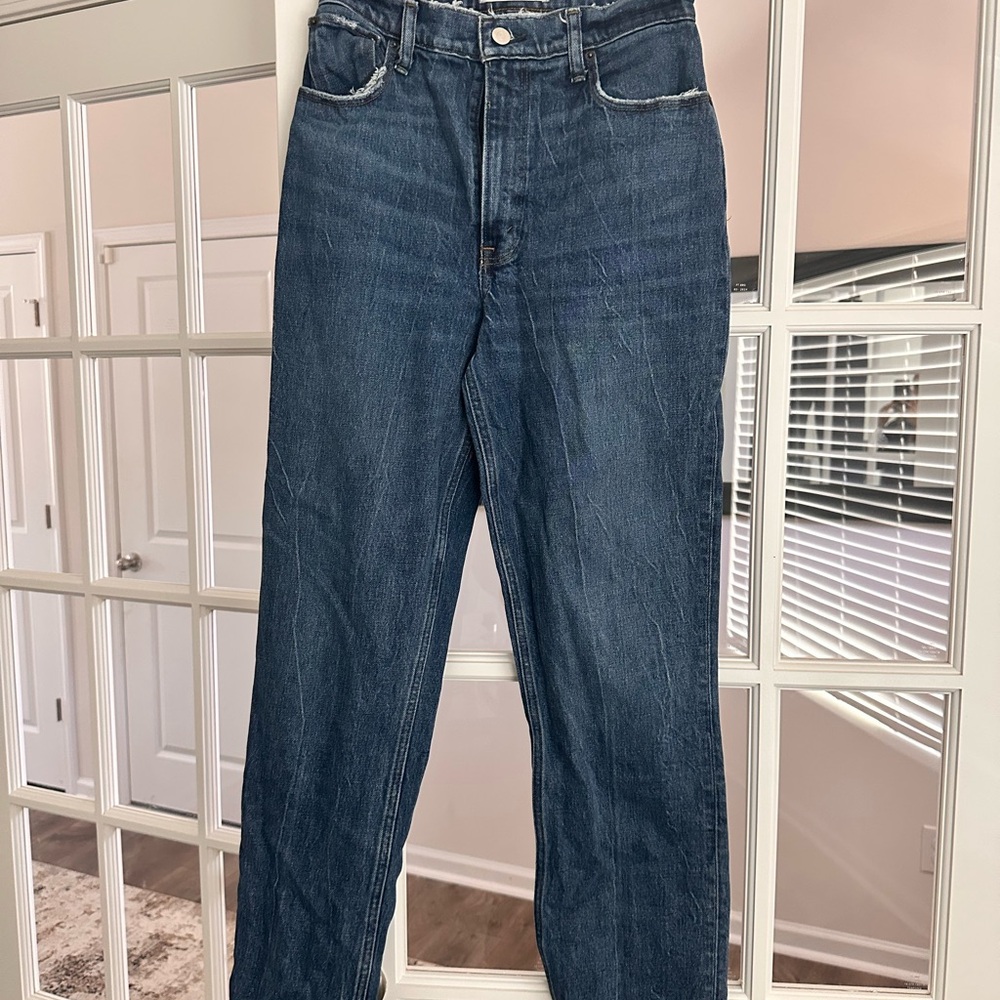 A&F Curve Love 90s Ultra High Rise Straight Jeans